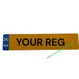 NUMBER PLATE REAR PLATE WITH SCOTTISH FLAG IDENTIFIER 